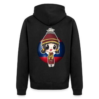 Laos Laote Laoten Robe de fille Lao I Cadeau - Veste à capuche bio Premium Unisexe - noir - Dos - Nico (187cm)