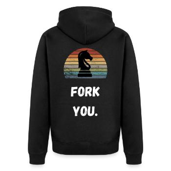 Schach Trend Chess Cheating Meme Queens Gambit - Unisex Premium Organic Zip Hoodie - black - Back - Nico (187cm)
