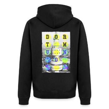 Dortmund Allemagne Ville Skyline Accueil Amour - Veste à capuche bio Premium Unisexe - noir - Dos - Nico (187cm)