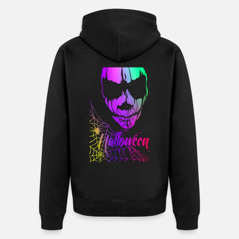 Halloween effrayant - Arc-en-ciel - Veste à capuche bio Premium Unisexe - noir