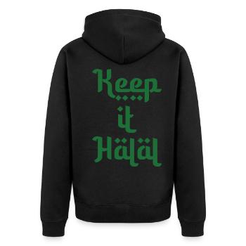 Gardez-le halal idée cadeau - Veste à capuche bio Premium Unisexe - noir - Dos - Nico (187cm)