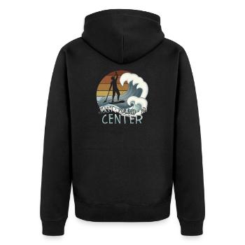 Found My Center Yoga Zen SUP Surfer Stehpaddeln - Unisex Premium Bio Zip Hoodie - Schwarz - Hinten - Nico (187cm)