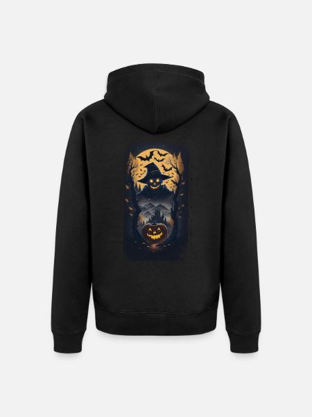 Happy Halloween I Gift - Unisex Premium Organic Zip Hoodie - black