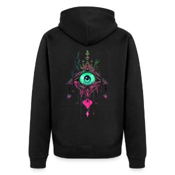 Dreamcatcher #4 - Unisex Premium Organic Zip Hoodie - black - Back - Nico (187cm)