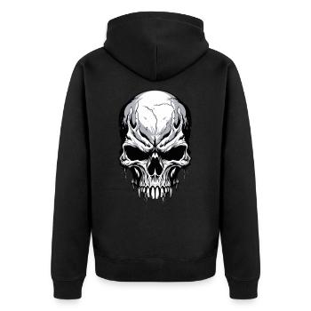 Skull Black White Skull Skeleton Gothic - Unisex Premium Organic Zip Hoodie - black - Back - Nico (187cm)