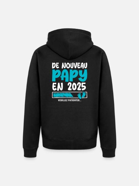 2025 wieder Opa - Unisex Premium Bio Zip Hoodie - Schwarz