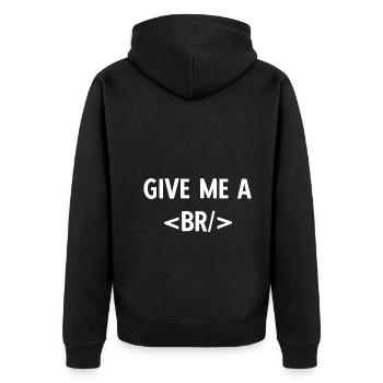 Software Ingenieur Informatiker Programmierer - Unisex Premium Bio Zip Hoodie - Schwarz - Hinten - Nico (187cm)