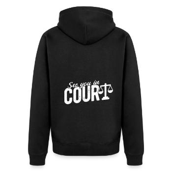 Richter Jurist Anwalt - Unisex Premium Bio Zip Hoodie - Schwarz - Hinten - Nico (187cm)