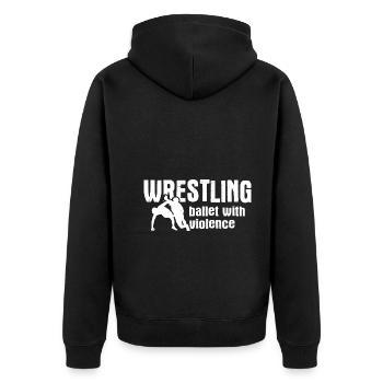Grappling Martial Arts Wrestling - Unisex Premium Bio Zip Hoodie - Schwarz - Hinten - Nico (187cm)