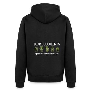 Landschaftsgärtner Hobbygärtner Gärtner - Unisex Premium Bio Zip Hoodie - Schwarz - Hinten - Nico (187cm)