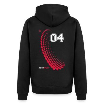 04 JERSEY Jersey Number Four Sport Team Game Motif - Unisex Premium Organic Zip Hoodie - black - Back - Nico (187cm)