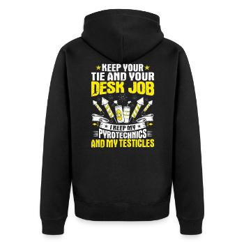 Pyrotechnicien Feux d’artifice Pyrotechnie Pyrotechnicien - Veste à capuche bio Premium Unisexe - noir - Dos - Nico (187cm)