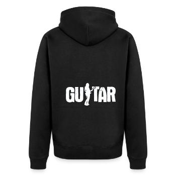 Akustik Spruch Für E-Gitarre Konzert Gitarre - Unisex Premium Bio Zip Hoodie - Schwarz - Hinten - Nico (187cm)