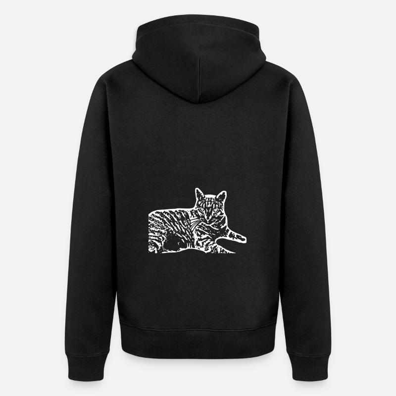 Chat Blanc Blanc Chats - Veste à capuche bio Premium Unisexe - noir
