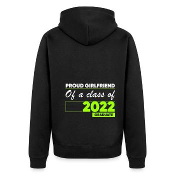 Proud Girlfriend of A Class of 2022 Graduate Gift - Unisex Premium Organic Zip Hoodie - black - Back - Nico (187cm)