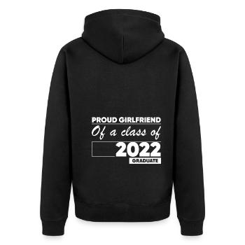 Proud Girlfriend of A Class of 2022 Graduate Gift - Unisex Premium Organic Zip Hoodie - black - Back - Nico (187cm)