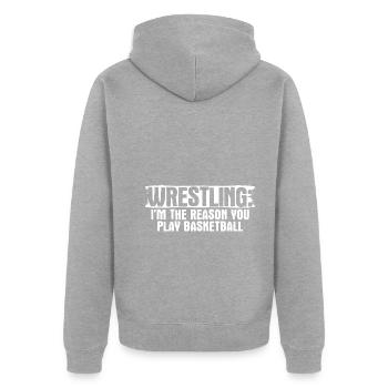 Grappling Martial Arts Wrestling - Unisex Premium Bio Zip Hoodie - Grau meliert - Hinten - Nico (187cm)
