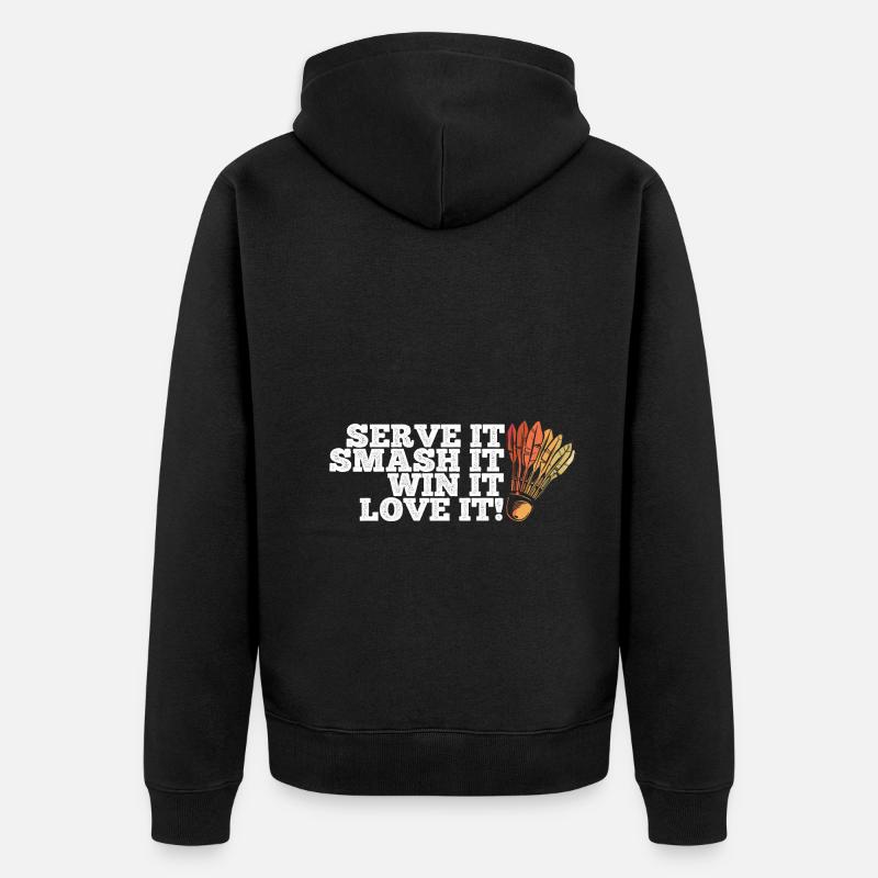 Badminton - Unisex Premium Bio Zip Hoodie - Schwarz