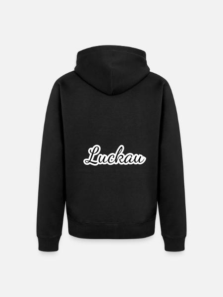 Luckau - Textdesign mit Stadtnamen - Unisex Premium Bio Zip Hoodie - Schwarz