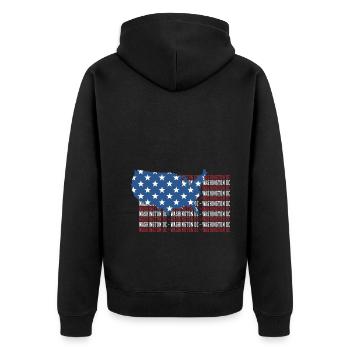 American FLAG WASHINGTON DC city - Patriotic Gift - Unisex Premium Organic Zip Hoodie - black - Back - Nico (187cm)