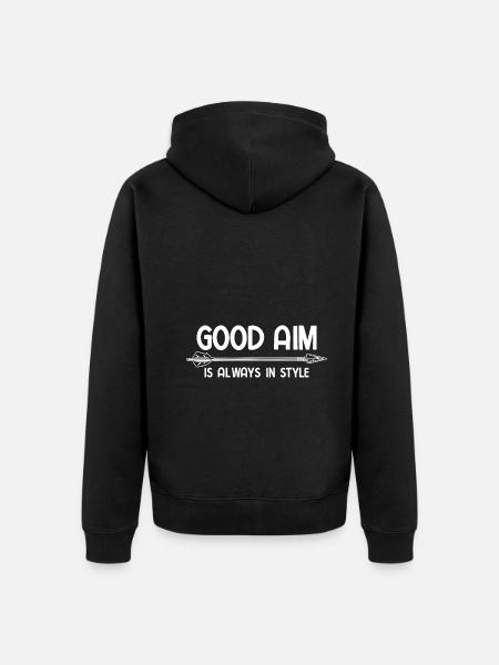 Bogenschießen Archery - Unisex Premium Bio Zip Hoodie - Schwarz