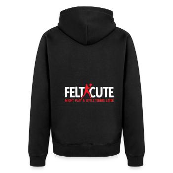 Tennisplatz Spruch Für Tennis - Unisex Premium Bio Zip Hoodie - Schwarz - Hinten - Nico (187cm)