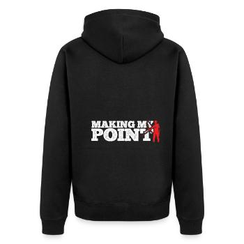 Bogenschießen Archery - Unisex Premium Bio Zip Hoodie - Schwarz - Hinten - Nico (187cm)