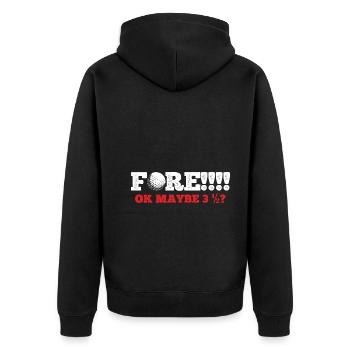 Golfplatz zum Golfen Golf - Unisex Premium Bio Zip Hoodie - Schwarz - Hinten - Nico (187cm)