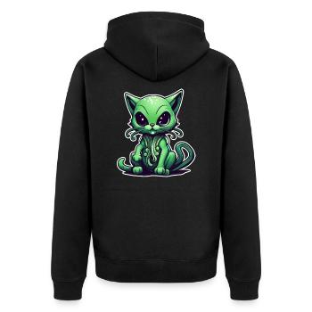 Les chats sont des extraterrestres - Veste à capuche bio Premium Unisexe - noir - Dos - Nico (187cm)