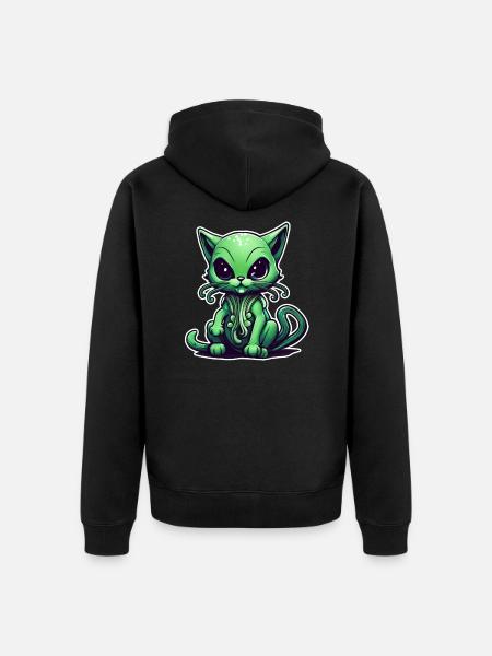 Cats are aliens - Unisex Premium Organic Zip Hoodie - black