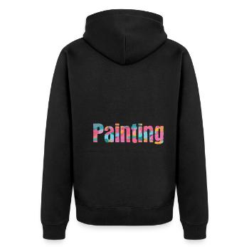 Maler Zeichner für Künstler - Unisex Premium Bio Zip Hoodie - Schwarz - Hinten - Nico (187cm)
