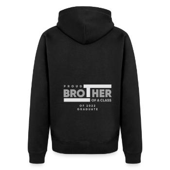 Proud Brother of A Class of 2022 Graduate Gift Sen - Unisex Premium Organic Zip Hoodie - black - Back - Nico (187cm)