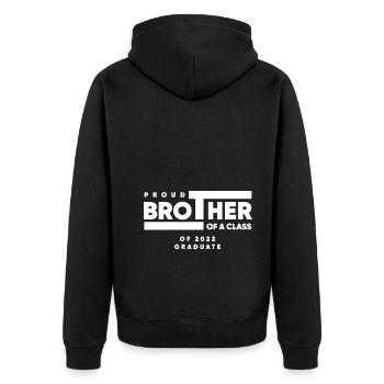 Proud Brother of A Class of 2022 Graduate Gift - Unisex Premium Organic Zip Hoodie - black - Back - Nico (187cm)