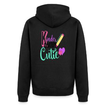 Kindergarten Cutie Shirt - Unisex Premium Organic Zip Hoodie - black - Back - Nico (187cm)