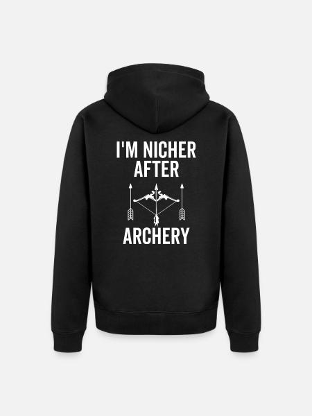 Archer Bowhunter Jeg er nicher efter bueskydning mål - Premium økologisk unisex-hættejakke - sort