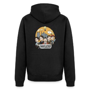 Panne d’électricité en Espagne - Veste à capuche bio Premium Unisexe - noir - Dos - Nico (187cm)
