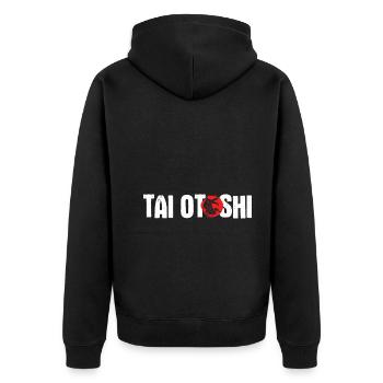 Japanischer Kampfsport Judo - Unisex Premium Bio Zip Hoodie - Schwarz - Hinten - Nico (187cm)