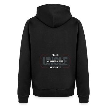 Proud Uncle of A Class of 2023 Graduate Gift - Unisex Premium Organic Zip Hoodie - black - Back - Nico (187cm)