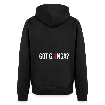 Capoeira - Unisex Premium Bio Zip Hoodie - Schwarz - Hinten - Nico (187cm)