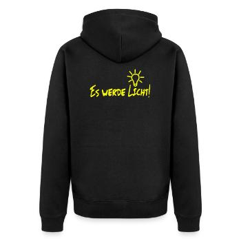 Que la lumière soit allumée! - Veste à capuche bio Premium Unisexe - noir - Dos - Nico (187cm)