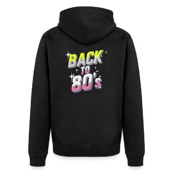 Back to 80's - Veste à capuche bio Premium Unisexe - noir - Dos - Nico (187cm)