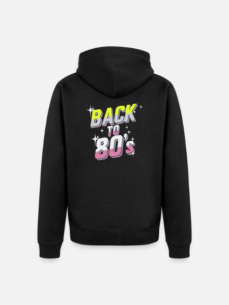 Back to 80's - Veste à capuche bio Premium Unisexe - noir