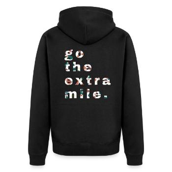 Gravel, Mountainbike, Leidenschaft, Radfahren - Unisex Premium Bio Zip Hoodie - Schwarz - Hinten - Nico (187cm)