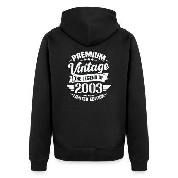 Vintage 2003 Édition Limitée - Veste à capuche bio Premium Unisexe - noir - Dos - Nico (187cm)
