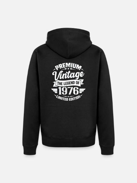 Vintage 1976 Édition Limitée - Premium økologisk unisex-hættejakke - sort