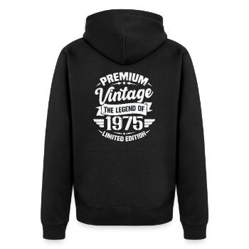 Vintage 1975 Édition Limitée - Veste à capuche bio Premium Unisexe - noir - Dos - Nico (187cm)