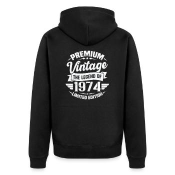 Vintage 1974 Édition Limitée - Veste à capuche bio Premium Unisexe - noir - Dos - Nico (187cm)