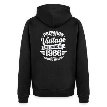 Vintage 1966 Édition Limitée - Veste à capuche bio Premium Unisexe - noir - Dos - Nico (187cm)