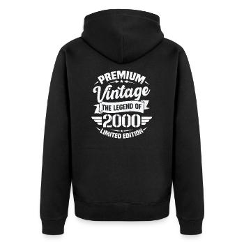 Vintage 2000 Édition Limitée - Veste à capuche bio Premium Unisexe - noir - Dos - Nico (187cm)