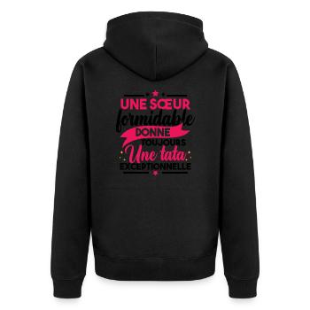 Une sœur formidable donne une tata exceptionnelle - Veste à capuche bio Premium Unisexe - noir - Dos - Nico (187cm)